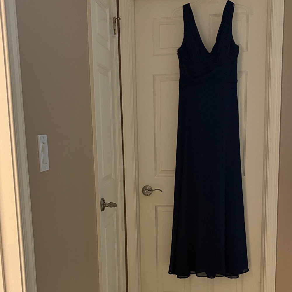 Theia Midnight Blue Long, Flowing Gown